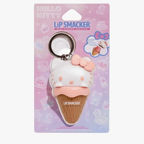 Lip Smacker Hello Kitty Lip Balm with Pink Hello Kitty Key Chain Bundle - Picture 2 of 6